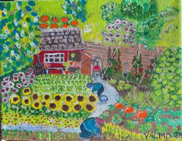 Painting titled "POTAGER" by Valérie Morin, Original Artwork, Oil