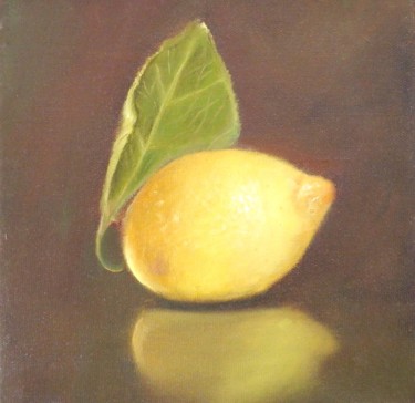 Peinture intitulée "Citron" par Valérie Pastel, Œuvre d'art originale, Huile