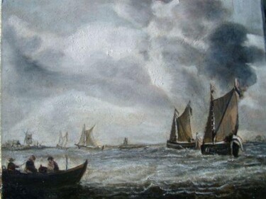 Peinture intitulée "Marine du XVIIe siè…" par Valérie Pastel, Œuvre d'art originale