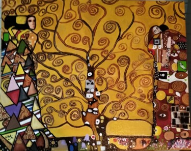 Peinture intitulée "L'arbre de vie (ins…" par Valérie Perrault, Œuvre d'art originale, Acrylique