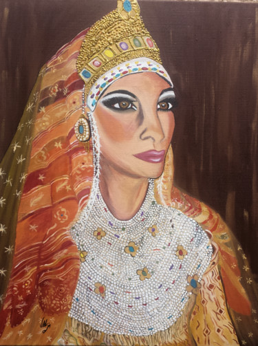 Peinture intitulée "Mariage au Maroc" par Valérie Perrault, Œuvre d'art originale, Acrylique