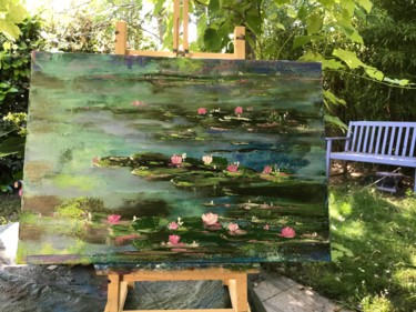 Painting titled "Nénuphar" by Valerie Plansson, Original Artwork, Acrylic