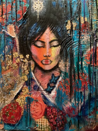 Painting titled "Chinoise" by Valerie Plansson, Original Artwork, Acrylic