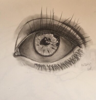 Dessin intitulée "L’œil" par Valerie Sagnier (Val'Art), Œuvre d'art originale, Crayon