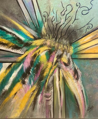 Malerei mit dem Titel "Plumes" von Valerie Sagnier (Val'Art), Original-Kunstwerk, Acryl Auf Keilrahmen aus Holz montiert