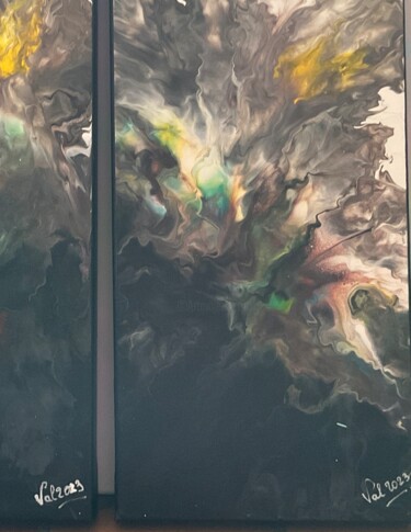 Painting titled "Explosion de fleurs" by Valerie Sagnier (Val'Art), Original Artwork, Acrylic
