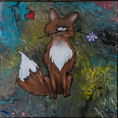 Peinture intitulée "Petit renard" par Valerie Sagnier (Val'Art), Œuvre d'art originale, Acrylique Monté sur Châssis en bois