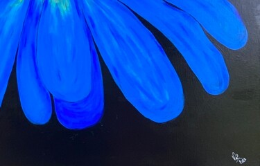 Painting titled "Bleue" by Valerie Sagnier (Val'Art), Original Artwork, Acrylic Mounted on Wood Stretcher frame