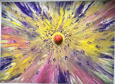 Painting titled "Dunk" by Valerie Sagnier (Val'Art), Original Artwork, Acrylic Mounted on Wood Stretcher frame