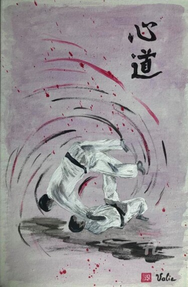 Painting titled "sumi gaeshi judo" by Valérie Schuler, Original Artwork, Acrylic