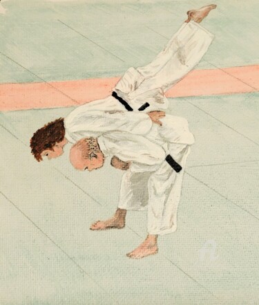 Malerei mit dem Titel "Judo" von Valérie Schuler, Original-Kunstwerk, Acryl Auf Keilrahmen aus Holz montiert