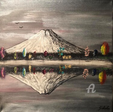 Painting titled "JAPON : Plénitude c…" by Valérie Schuler, Original Artwork, Acrylic Mounted on Wood Stretcher frame
