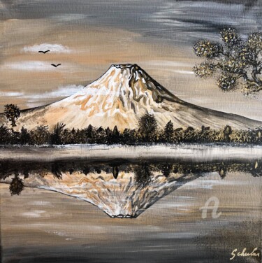 Painting titled "JAPON : Ambiance sa…" by Valérie Schuler, Original Artwork, Acrylic Mounted on Wood Stretcher frame