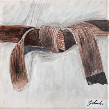 Painting titled "Ceinture marron" by Valérie Schuler, Original Artwork, Acrylic Mounted on Wood Stretcher frame