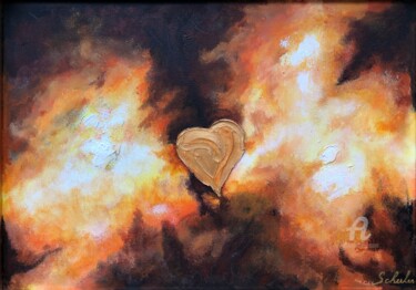 Peinture intitulée "Un cœur en or" par Valérie Schuler, Œuvre d'art originale, Acrylique Monté sur Châssis en bois