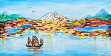 "Mont Fuji : Comme u…" başlıklı Tablo Valérie Schuler tarafından, Orijinal sanat, Akrilik Ahşap Sedye çerçevesi üzerine mont…