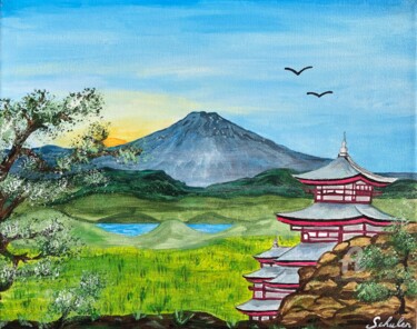 Peinture intitulée "L’été au Japon ( Sé…" par Valérie Schuler, Œuvre d'art originale, Acrylique Monté sur Châssis en bois