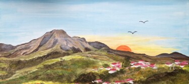Peinture intitulée "Le mont Pelée Marti…" par Valérie Schuler, Œuvre d'art originale, Acrylique