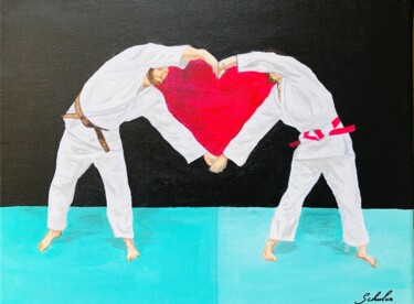 Pintura titulada "Arts martiaux, spor…" por Valérie Schuler, Obra de arte original, Acrílico Montado en Bastidor de camilla…