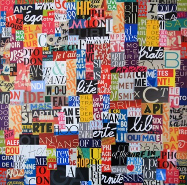 Collages intitulée "Too many words" par Valérie Weiland (VALpapers), Œuvre d'art originale