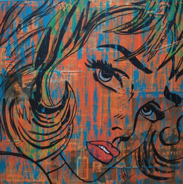 Collages titled "Melancolia" by Valérie Weiland (VALpapers), Original Artwork, Collages Mounted on Wood Stretcher frame