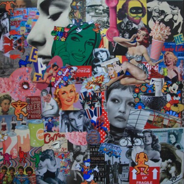 Collages intitulée "Good Vibes" par Valérie Weiland (VALpapers), Œuvre d'art originale, Collages