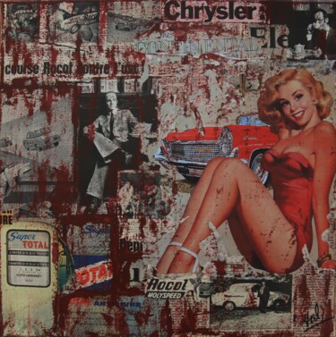 Collages titled "Drive Me Crazy" by Valérie Weiland (VALpapers), Original Artwork, Collages Mounted on Wood Stretcher frame