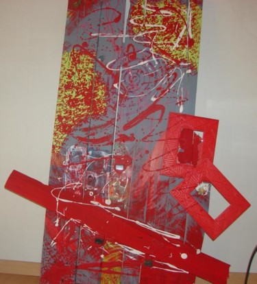 Peinture intitulée "Planche rouge" par Méridith Laroche, Œuvre d'art originale