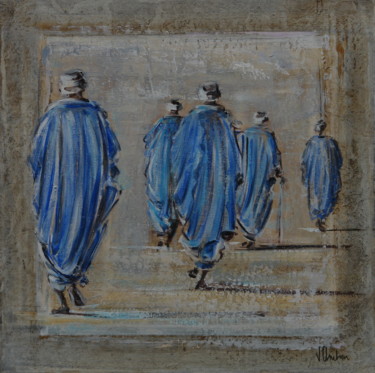 Painting titled "Touaregs" by Valérie Chrétien, Original Artwork