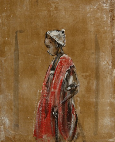 Painting titled "jeune nomade" by Valérie Chrétien, Original Artwork, Acrylic