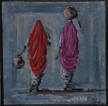 Peinture intitulée "30x30-porteuses- d'…" par Valérie Chrétien, Œuvre d'art originale