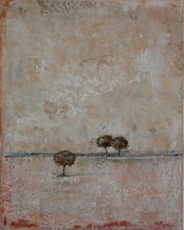 Painting titled "38X43cm - 3 arbres" by Valérie Chrétien, Original Artwork