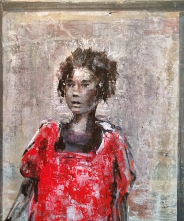 Картина под названием "Mada -22X27cm" - Valérie Chrétien, Подлинное произведение искусства, Акрил