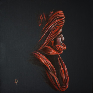 Peinture intitulée "Jeu de plis" par Valérie Domenjoz, Œuvre d'art originale, Huile