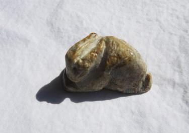 Sculpture titled "Lapin" by Valérie Domenjoz, Original Artwork, Stone