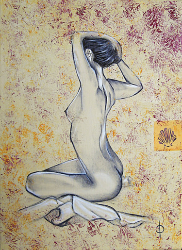 Painting titled "Délassement" by Valérie Domenjoz, Original Artwork, Oil
