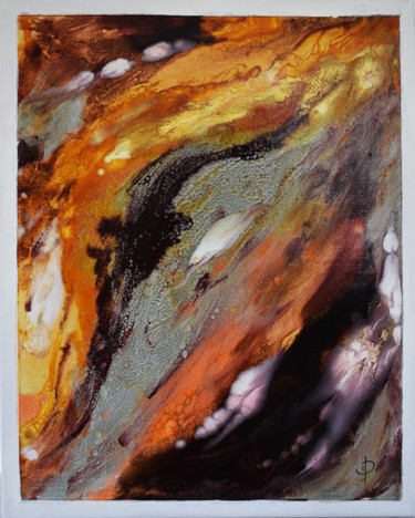Peinture intitulée "Coulée de lave" par Valérie Domenjoz, Œuvre d'art originale, Autre