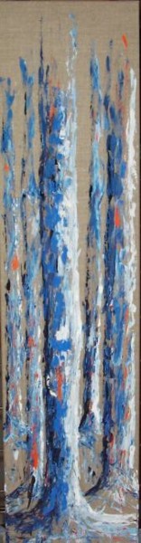 Painting titled "Sous bois bleu oran…" by Valérie Eymeric, Original Artwork