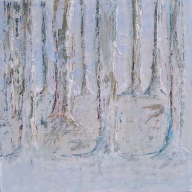 Painting titled "Sous bois d'hiver,…" by Valérie Eymeric, Original Artwork, Acrylic
