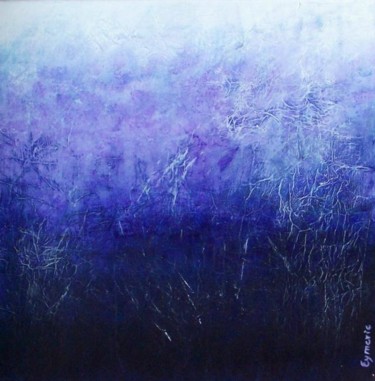 Painting titled "Paysage mauve et ma…" by Valérie Eymeric, Original Artwork