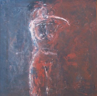 Peinture intitulée "Nu de face/j'enlève…" par Valérie Eymeric, Œuvre d'art originale