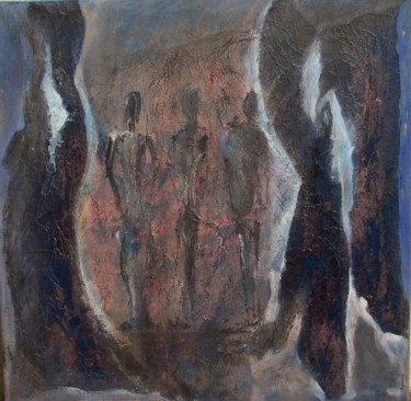 Peinture intitulée "La grotte, couloir,…" par Valérie Eymeric, Œuvre d'art originale