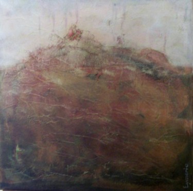Peinture intitulée "paysage rose et kaki" par Valérie Eymeric, Œuvre d'art originale