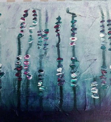Peinture intitulée "Fleurs d'eau" par Valérie Eymeric, Œuvre d'art originale, Acrylique