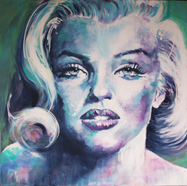 Painting titled "marilyn" by Valérie Faucon, Original Artwork, Acrylic