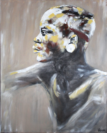 Peinture intitulée "peuples de l'omo 49" par Valérie Faucon, Œuvre d'art originale, Acrylique