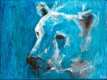 Peinture intitulée "Ours polaire" par Valérie Faucon, Œuvre d'art originale, Acrylique Monté sur Châssis en bois