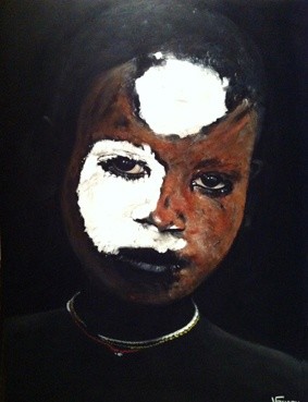 Peinture intitulée "peuple de l'Omo 19" par Valérie Faucon, Œuvre d'art originale, Acrylique