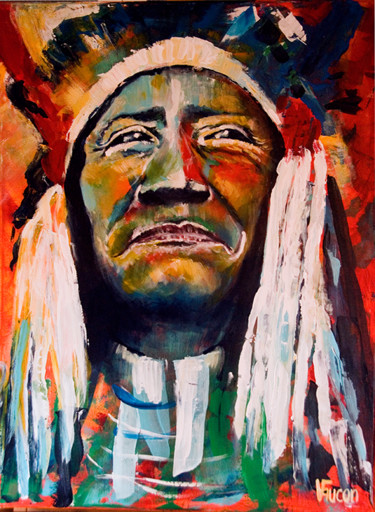 Painting titled "redcloud.jpg 32" by Valérie Faucon, Original Artwork, Acrylic