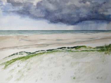 Painting titled "34 - Fort Mahon - l…" by Valérie Frenel, Original Artwork, Watercolor